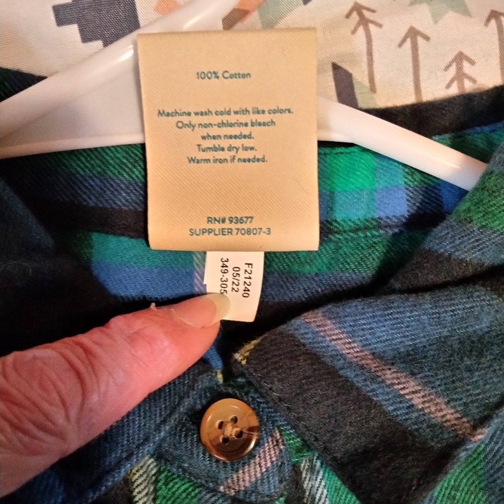 NWT Thereabouts Girls Green Blue Plaid Dress Sz S(7/8) Playtime Outdoor Fun - Picture 7 of 7